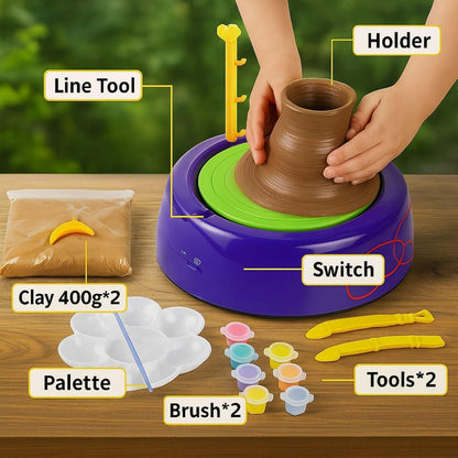 Kids Pottery Wheel Battery Operated Pottery Making Machine Painting Kit
